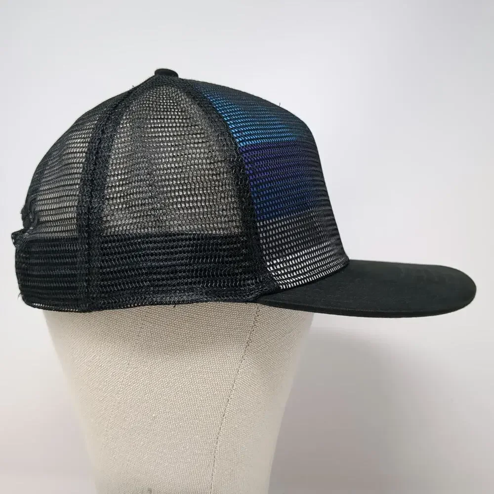Outdoor Cap Trucker Hat Black One Size Gradient Mesh Snapback Flat Bill Hat